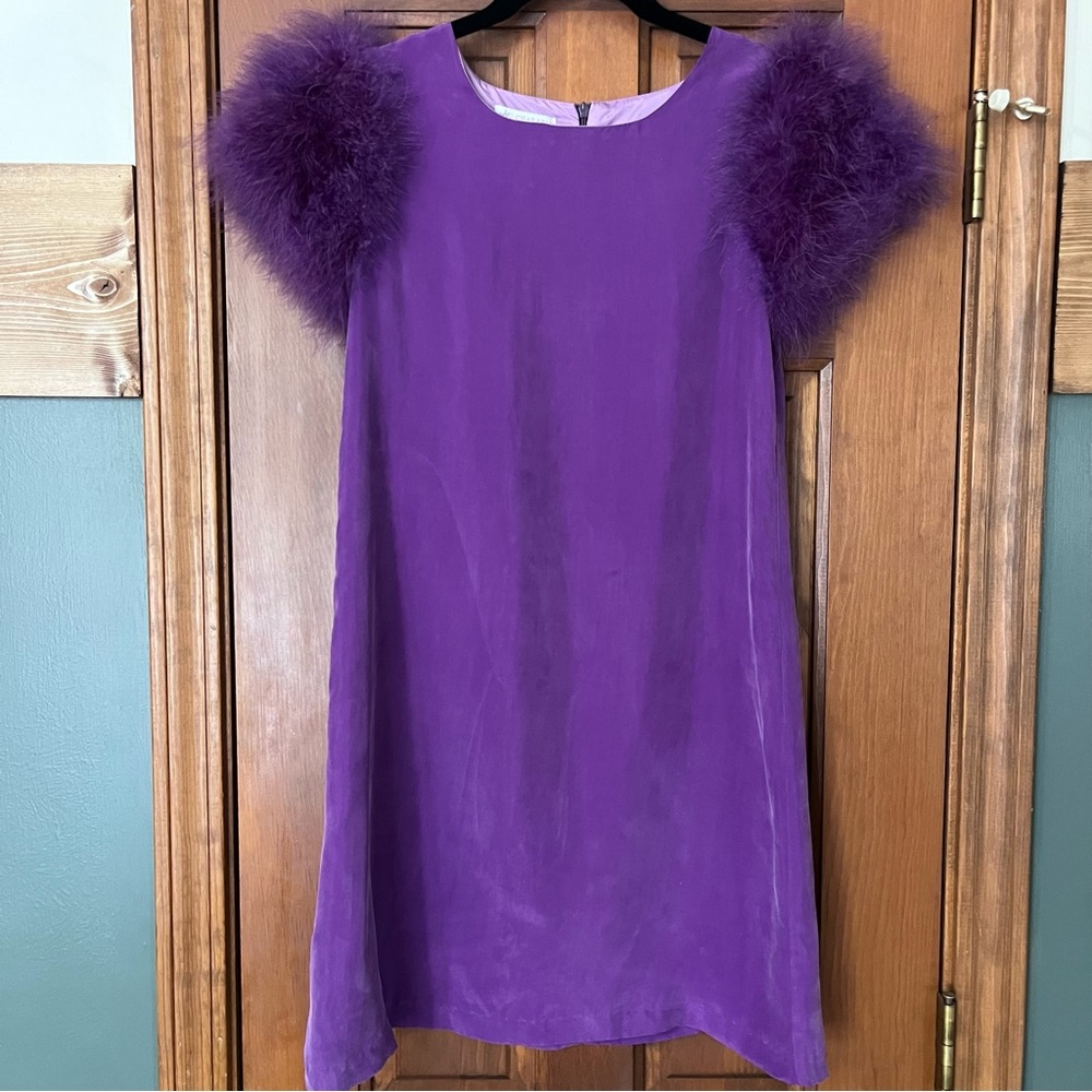 Charabia dress feather sleeves